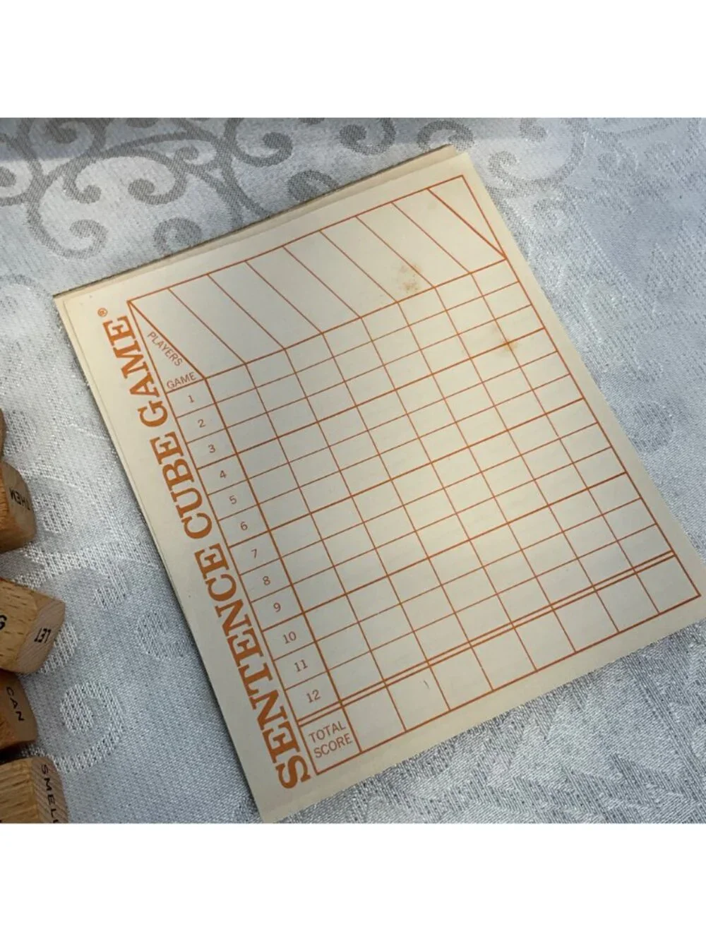 Scrabble Sentence Cube Game 1971 Selchow & Righter Complete W/ Box & Timer